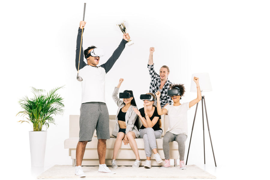 Inside The Leather Golf and customers using virtual reality Golf Subscription Box Golf Gear Subscription Golf Apparel and Accessories Golf Equipment Deals Golf Gift Ideas