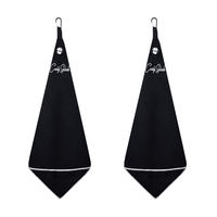 Magnetic Golf Towel with Ball Pocket - Black