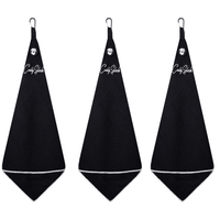 Magnetic Golf Towel with Ball Pocket - Black