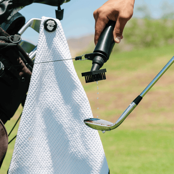 Magnetic Golf Towel with Ball Pocket - White