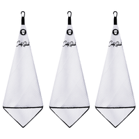 Magnetic Golf Towel with Ball Pocket - White