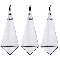 Magnetic Golf Towel with Ball Pocket - White