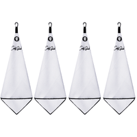 Magnetic Golf Towel with Ball Pocket - White