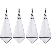 Magnetic Golf Towel with Ball Pocket - White