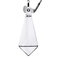 Magnetic Golf Towel with Ball Pocket - White