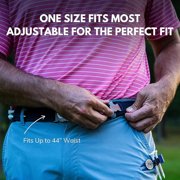 THE BYRD GOLF BELT ✶ Blue / Red Stripe