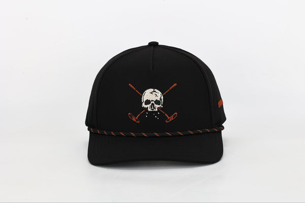 Black Skull and Crossbones 2.0 Golf Hat