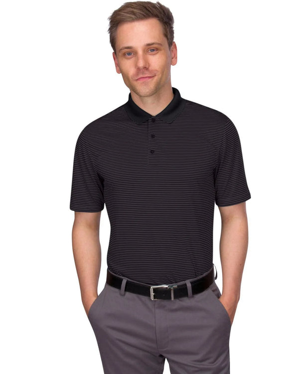 Polo de golf de rayas finas para hombre Three-Sixty-Six (366)