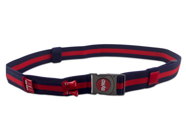 THE BYRD GOLF BELT - Blue/Red: Organize Your Golf Gear