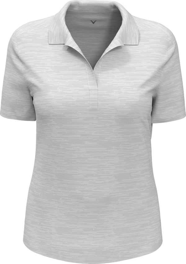 Callaway Ladies White Broken Stripe Polo
