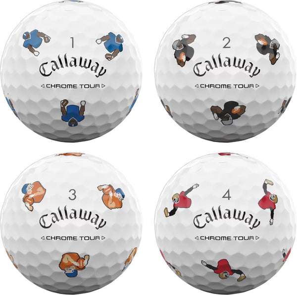 Callaway 2024 Chrome Tour Retro Football Truvis Golf Balls