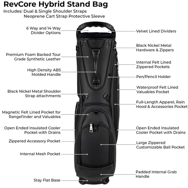 RevCore Lux Golf Hybrid Stand Bag | 6 Way on Sale