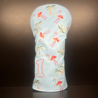 Flamingos &Palm Trees Headcover