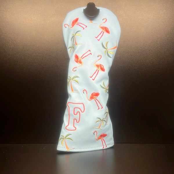 Flamingos &Palm Trees Headcover