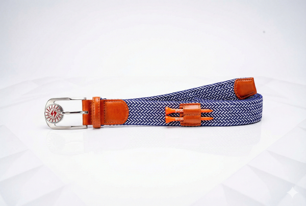 THE BRAIDED BYRD GOLF BELT - Blue/White: Gear Organizing Belt