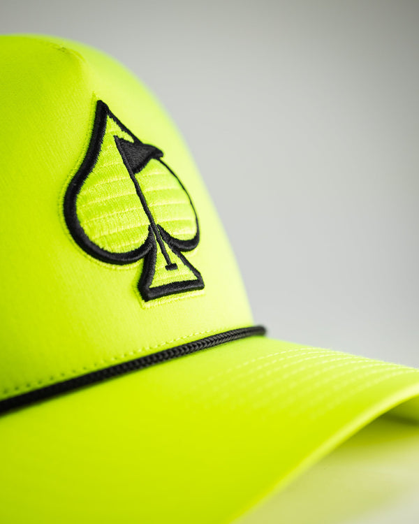 Perforated Rope Hat - Highlighter Yellow