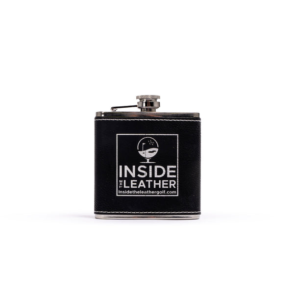 Inside The Leather Golf Hip Flask