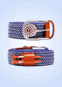 THE BRAIDED BYRD GOLF BELT - Blue/White: Gear Organizing Belt