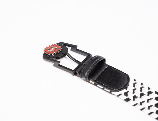 BRAIDED GOLF BELT - Black/Grey/White