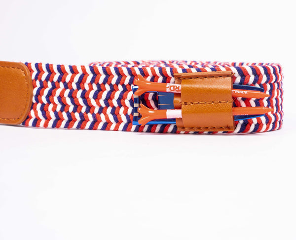 THE BRAIDED BYRD GOLF BELT - Red/White/Blue: Award Winning Belt