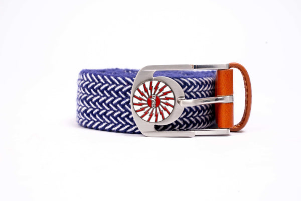 THE BRAIDED BYRD GOLF BELT - Blue/White: Gear Organizing Belt