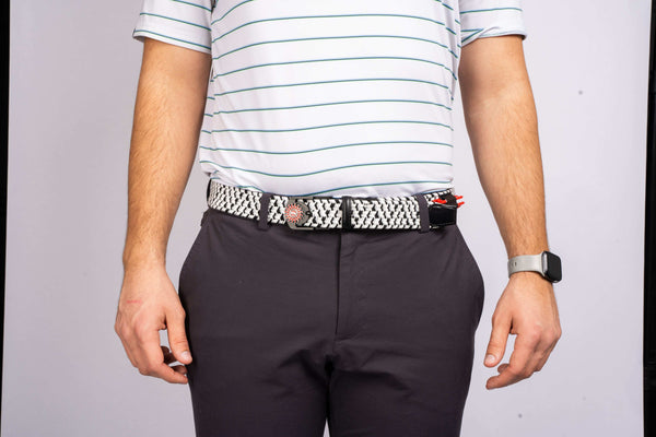 BRAIDED GOLF BELT - Black/Grey/White