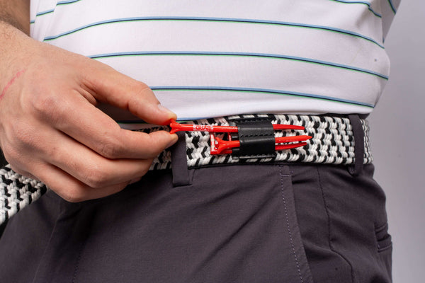 BRAIDED GOLF BELT - Black/Grey/White