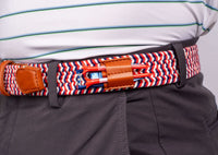 THE BRAIDED BYRD GOLF BELT - Red/White/Blue: Award Winning Belt