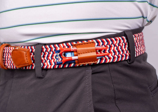 THE BRAIDED BYRD GOLF BELT - Red/White/Blue: Award Winning Belt