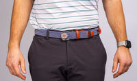 THE BRAIDED BYRD GOLF BELT - Blue/White: Gear Organizing Belt