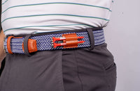 THE BRAIDED BYRD GOLF BELT - Blue/White: Gear Organizing Belt