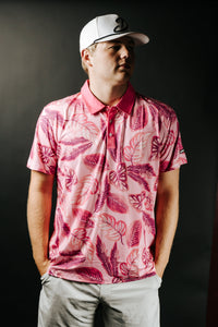 Pink Floral Polo