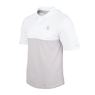 White and Grey spyder Colorblick Golf Polo