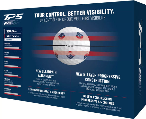 TaylorMade 2024 TP5 pix 3.0 USA Golf Balls