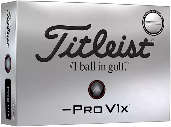Titleist 2024 Pro V1x Left Dash Enhanced Alignment Golf Balls