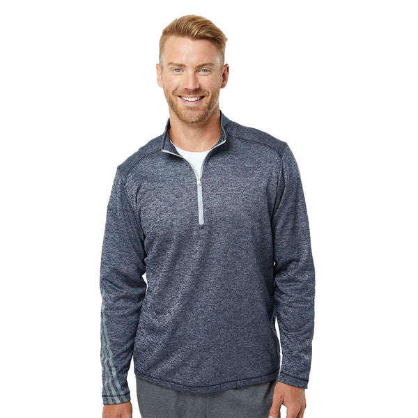 Adidas Men's Brushed Terry Heathered Quarter Zip Pullover