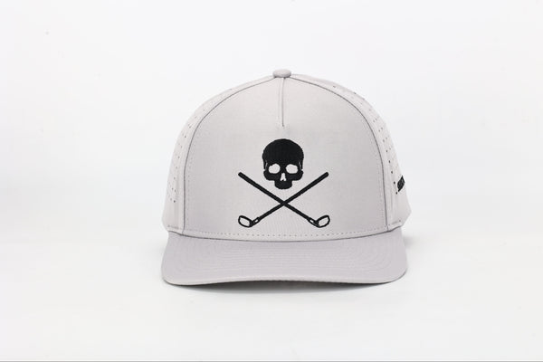 Skull and Crossbones Gray Golf Hat