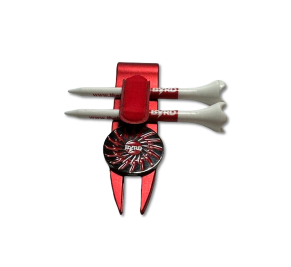 THE BYRD GOLF CADDIE CLYP - Red Multitool Organizes Gear